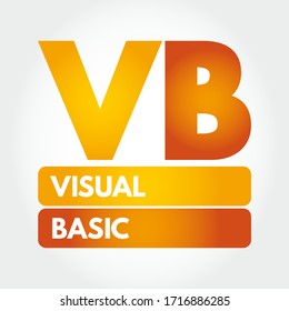 VB - Visual Basic is a name for a family of programming languages, acronym text concept background