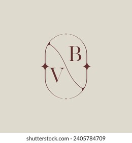 VB wedding classic in elegant monogram with high quality professional design that will print well