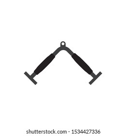 V-bar tricep pushdown bar icon on white background,vector illustration