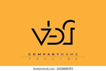 VBF abstract letter design. Modern Business Logo Design With Abstract Typography and Contemporary Style