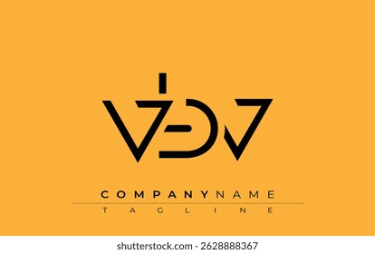 VBV abstraktes Briefdesign. Modernes Business-Logo-Design mit abstrakter Typografie und zeitgenössischem Stil