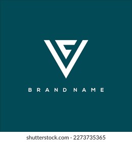 VC alphabet initial, CV logo design vector