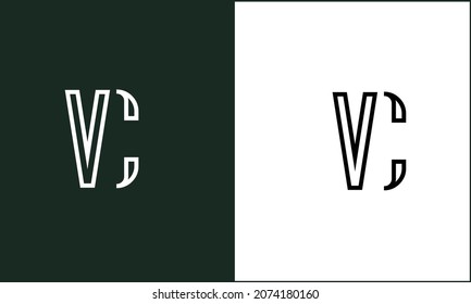 Monograma del logotipo de las letras abstractas de VC, CV