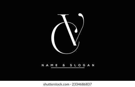 Monograma de VC, CV y letras abstractas