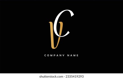 Monograma de VC, CV y letras abstractas