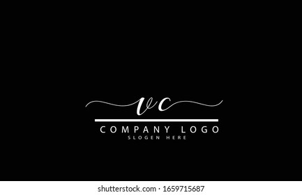 vc cv abstract vector logo monogram template