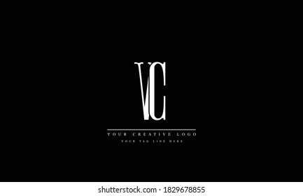 VC CV abstract vector logo monogram template