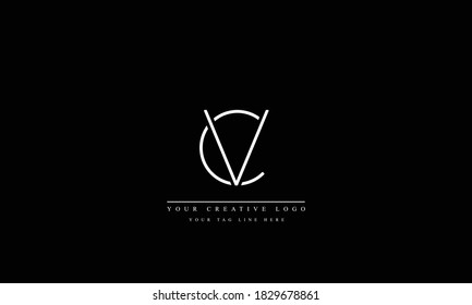 VC CV abstract vector logo monogram template