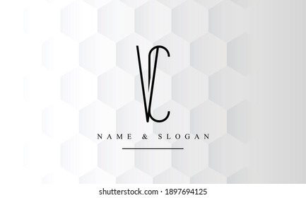 VC CV abstract vector logo monogram template