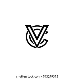 vc or cv letter logo.
