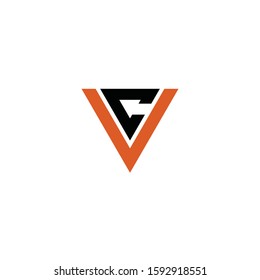 VC or CV letter logo design concept.