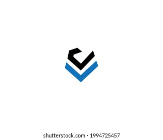 VC And CV Letter Logo And Icon Design Vector Illustration.