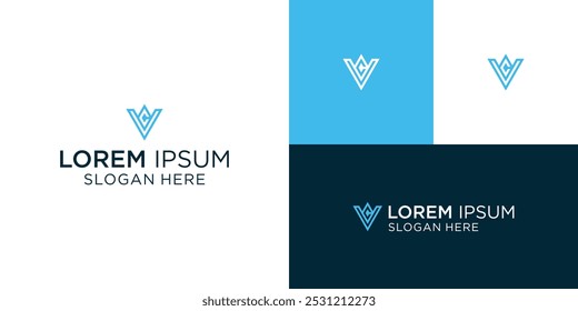VC CV V logotipo abstrato