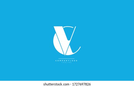 VC CV V C Letter Logo Alphabet Design Icon Vector Symbol