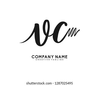 VC Initial Handwriting Logo Template Vector
