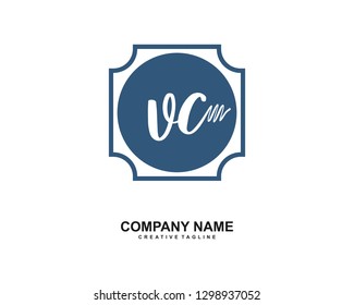 VC Initial Handwriting Logo Template Vector