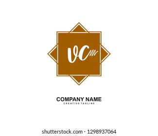 VC Initial Handwriting Logo Template Vector