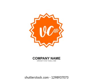 VC Initial Handwriting Logo Template Vector