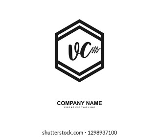 VC Initial Handwriting Logo Template Vector