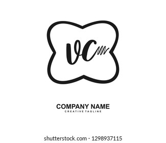 VC Initial Handwriting Logo Template Vector