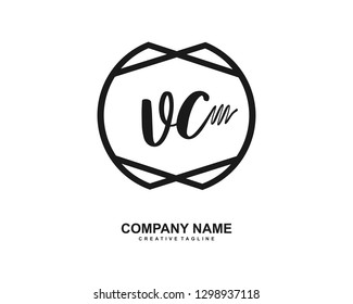 VC Initial Handwriting Logo Template Vector