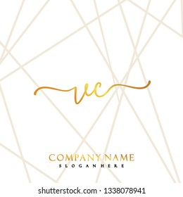 VC Initial Handwriting logo template vector