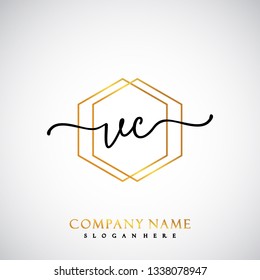 VC Initial Handwriting logo template vector