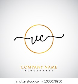 VC Initial Handwriting logo template vector