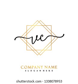 VC Initial Handwriting logo template vector