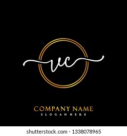 VC Initial Handwriting logo template vector