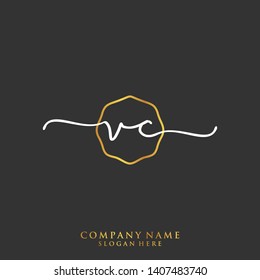VC Initial handwriting logo template