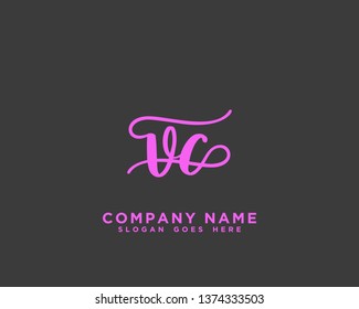 VC Initial Handwriting Logo Vector