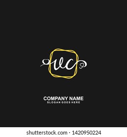 VC Initial handwriting logo vector