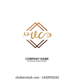 VC Initial handwriting logo vector