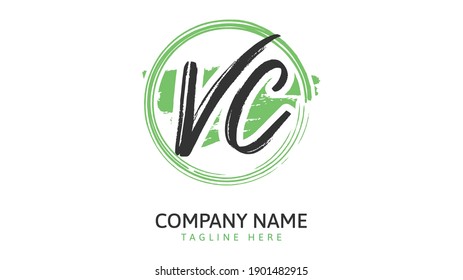 vc Initial handwriting logo vector