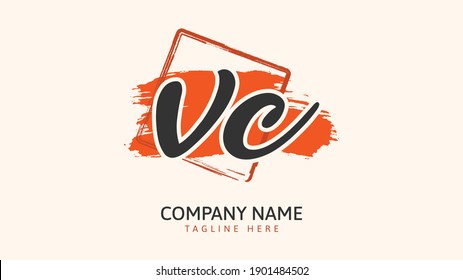 vc Initial handwriting logo vector