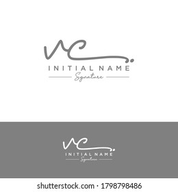 VC Initial letter handwriting and signature logo.