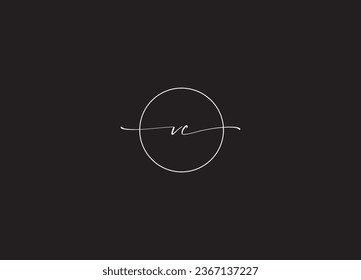 VC initial letter logo design and handwriting logo