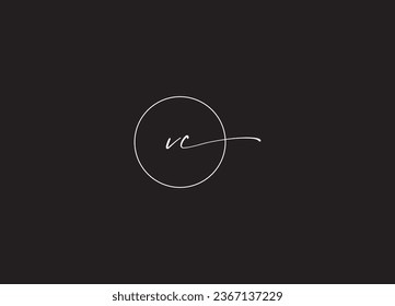 VC initial letter logo design and handwriting logo