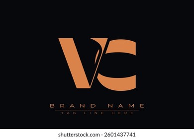 VC initial letter logo design. Letter V and C luxury alphabet letter logo icon template