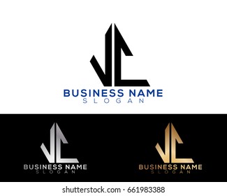 VC initial letters linked triangle shape logo

