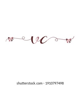 VC Logo inicial, escritura a mano, moda lujosa moderna