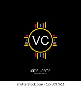 VC Initial logo template vector