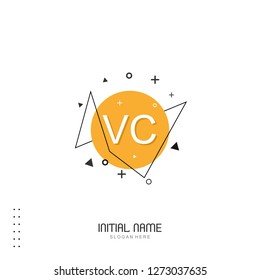 VC Initial logo template vector