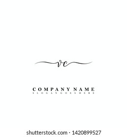 VC Initial luxury handwriting logo vector