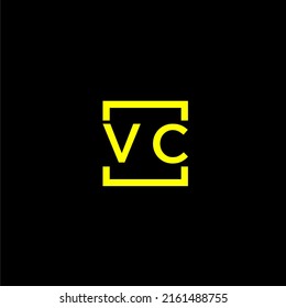VC initial monogram logo with square style design