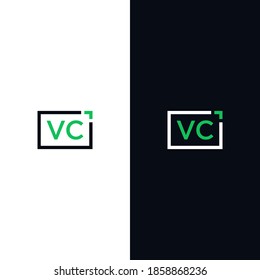 vc initial square logo design. square frame logo vector.	

