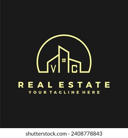 VC initials homes modern building company logo vector.eps