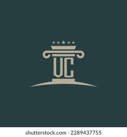 VC initials law of justice logo vector design template