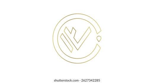 Diseño de logotipo abstracto de carta VC 